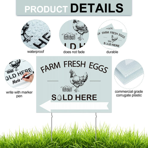 Soaoo arrows sign 1 guides buyers toward your farm's eggs.