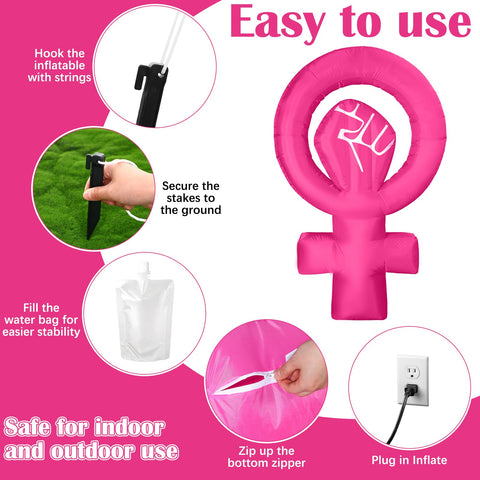 Soaoo pink logo and fist image on inflatable for equality message