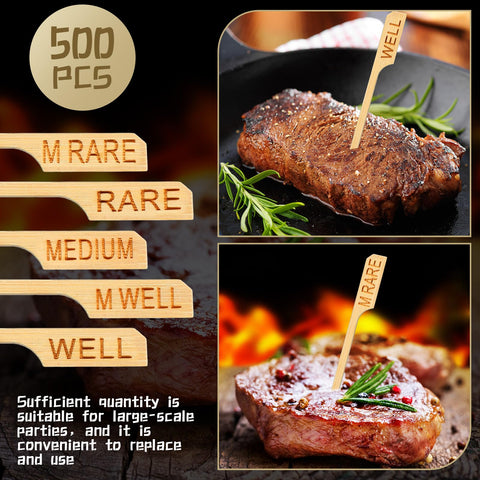 Soaoo printed doneness words show rare, medium, well for steak cues.