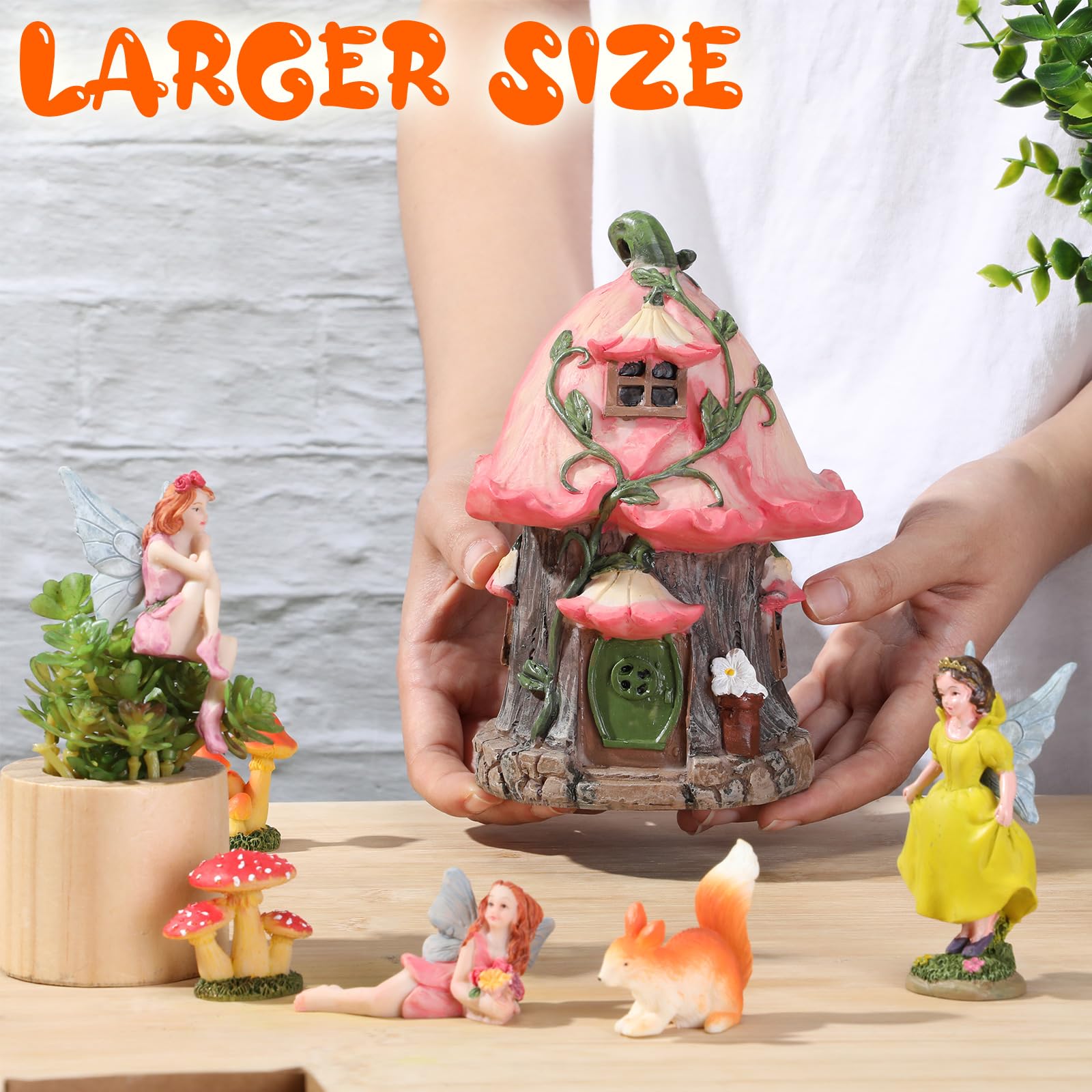 Soaoo rabbit, bird, and squirrel figures bring life to outdoor pots