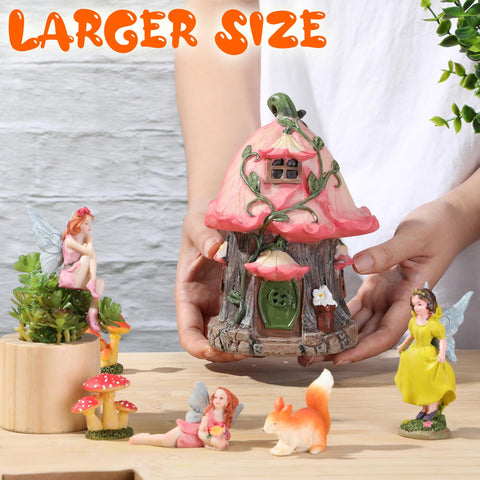 Soaoo rabbit, bird, and squirrel figures bring life to outdoor pots