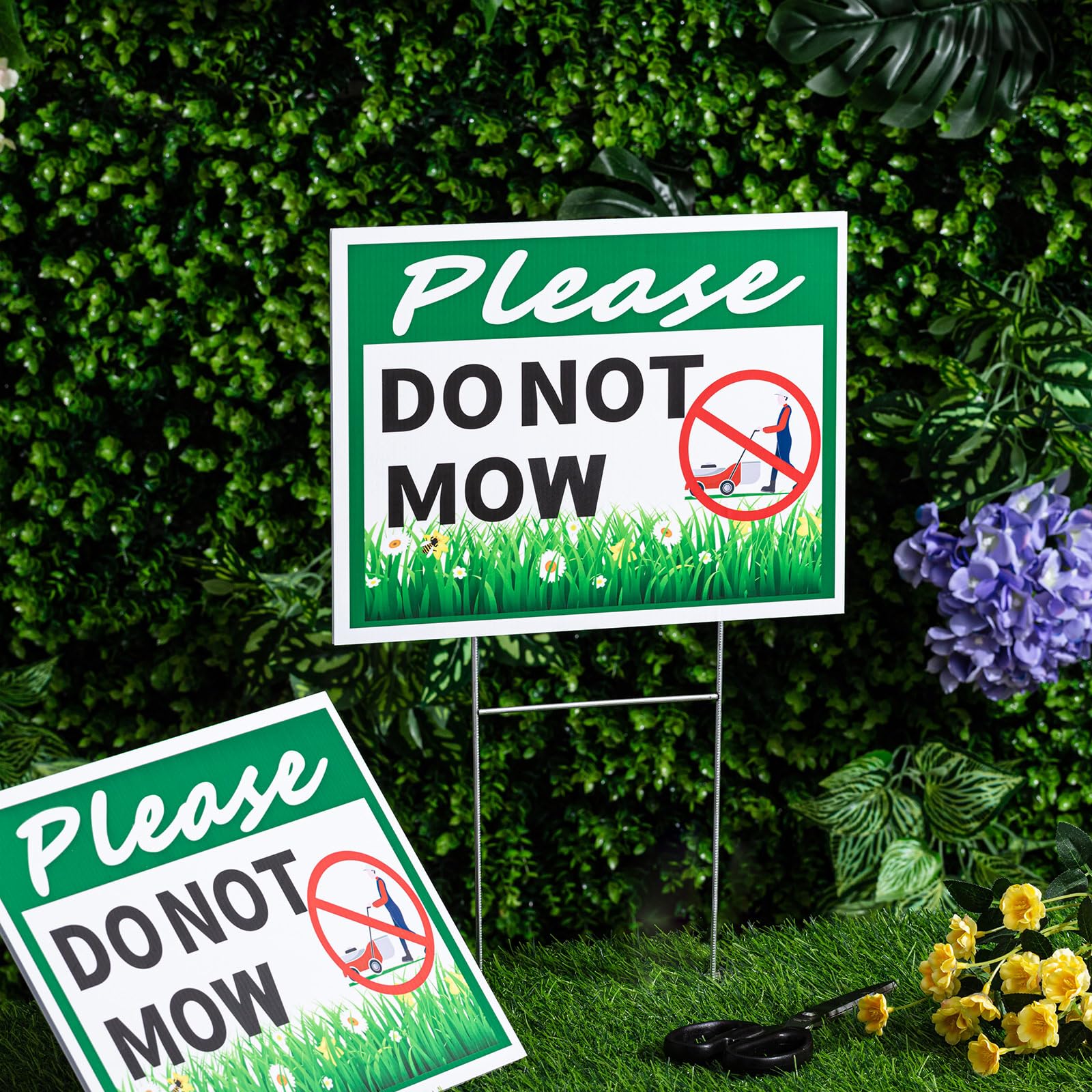 Soaoo yard sign in garden display setup for easy viewing.