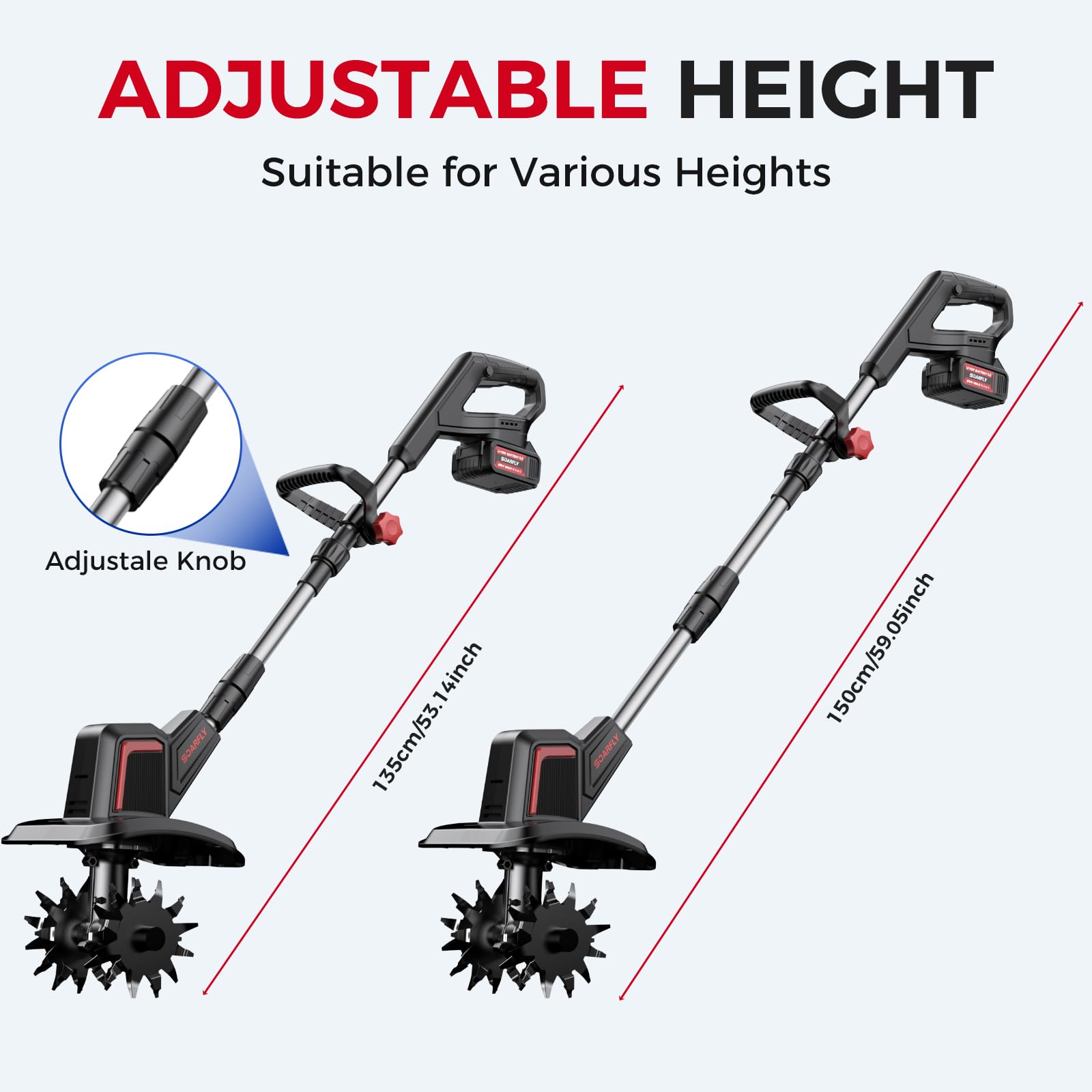 SOARFLY 9-inch width covers more soil per pass.