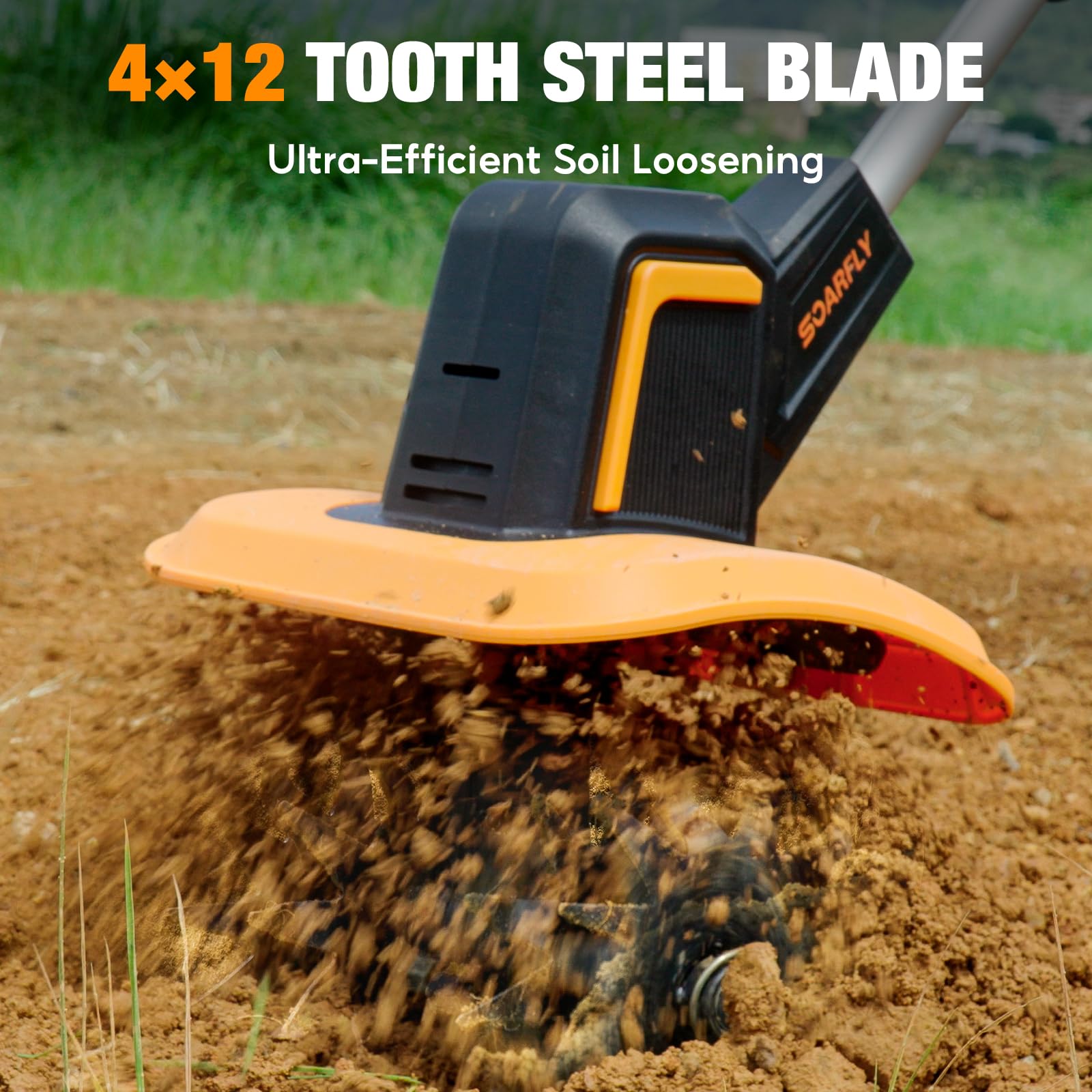SOARFLY garden tilled bed application highlights versatile soil preparation.