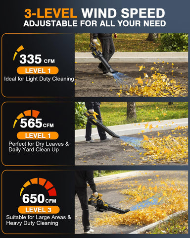 Two 4.0Ah batteries extend runtime for bigger cleanup tasks.