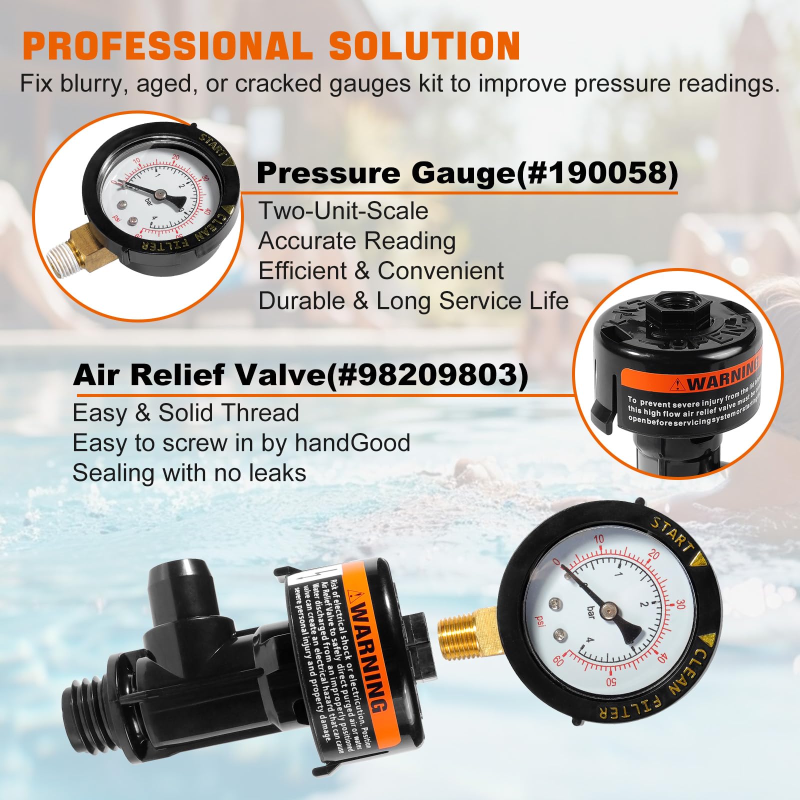 SOASEMBE 98209800 pressure gauge reading demonstrates accurate monitoring capability.