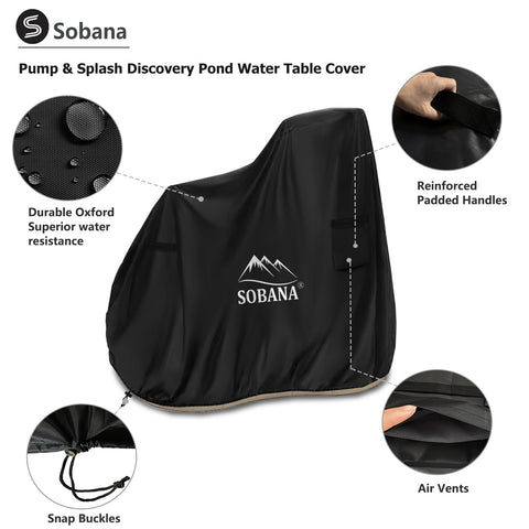 Sobana water table cover material closeup shows durable 600D fabric and waterproof coating.