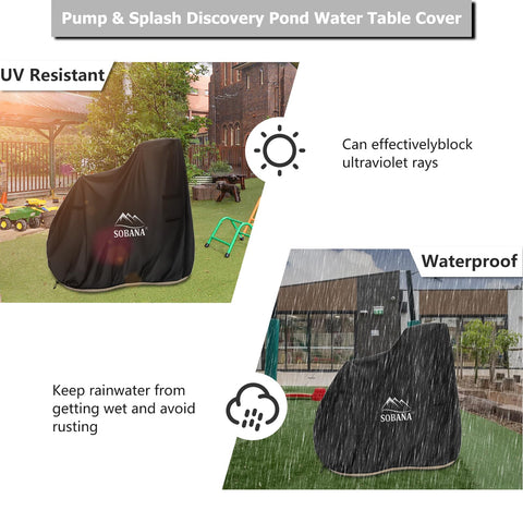Sobana kids water table cover sturdy stitched edges resist outdoor wear.