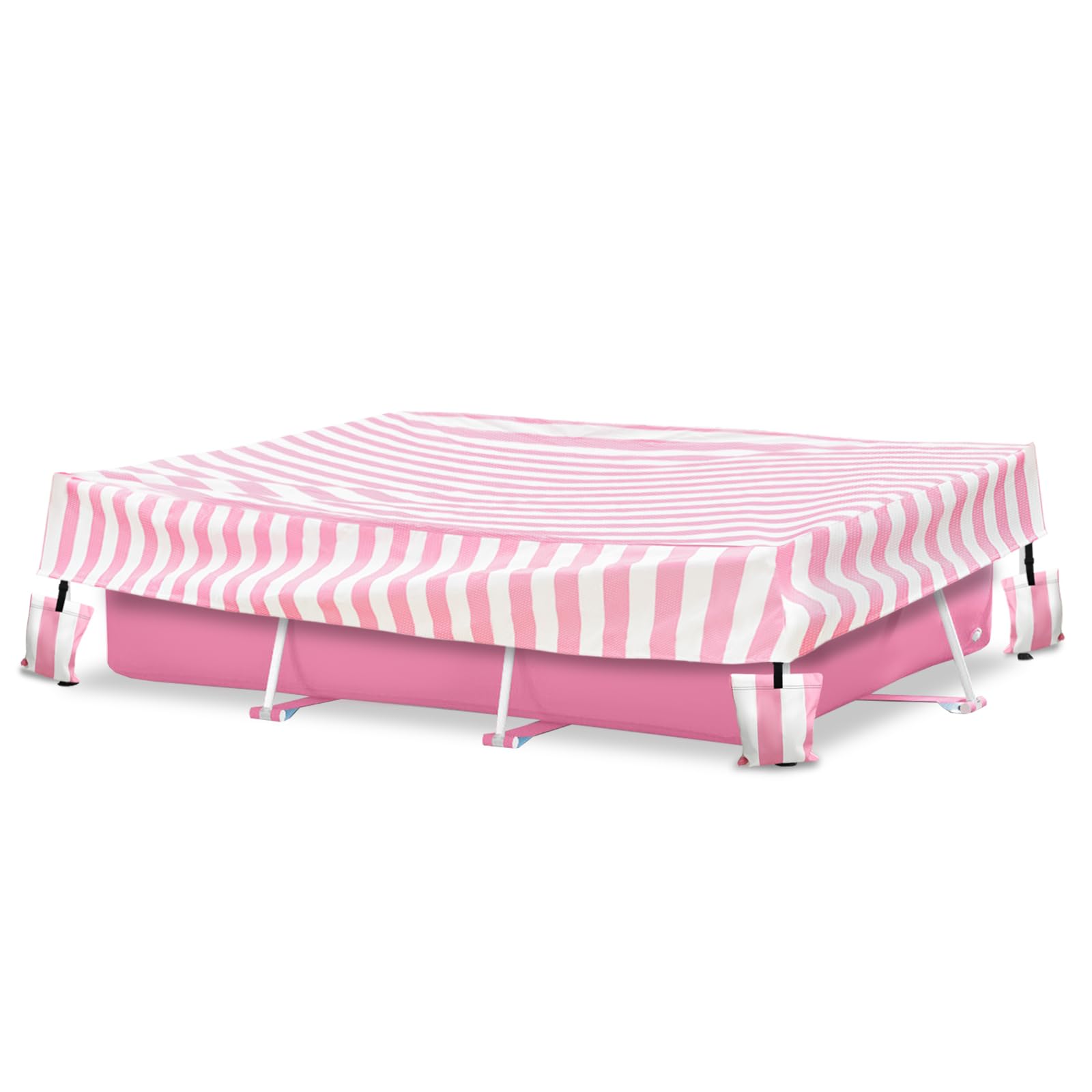 Sobana rectangular pool cover in pink for 7x5 frame protects against debris