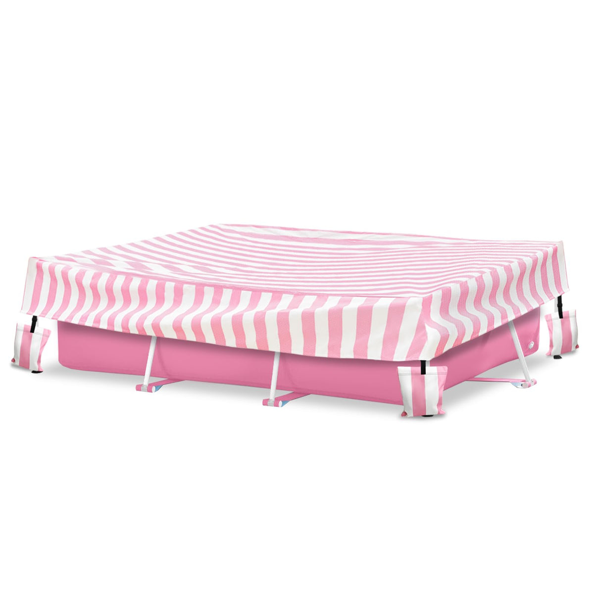 Sobana rectangular pool cover in pink for 7x5 frame protects against debris