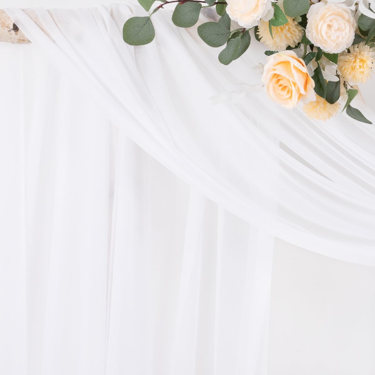 Socomi floor-length sheer arch drape ideal for elegant entrances