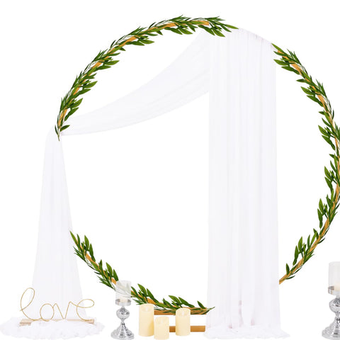 Socomi outdoor arch drape setup creates light-filtered ambiance