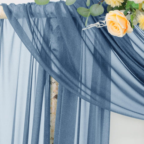 Socomi dusty blue sheer backdrop for ceremony suitable for photos and decor