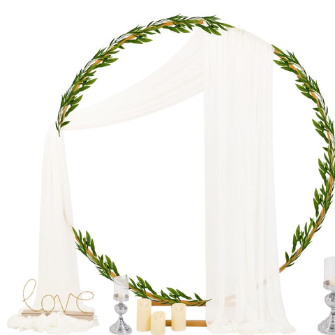 Socomi Ivory White wedding arch draping fabric full panel on display for archways and backdrops.