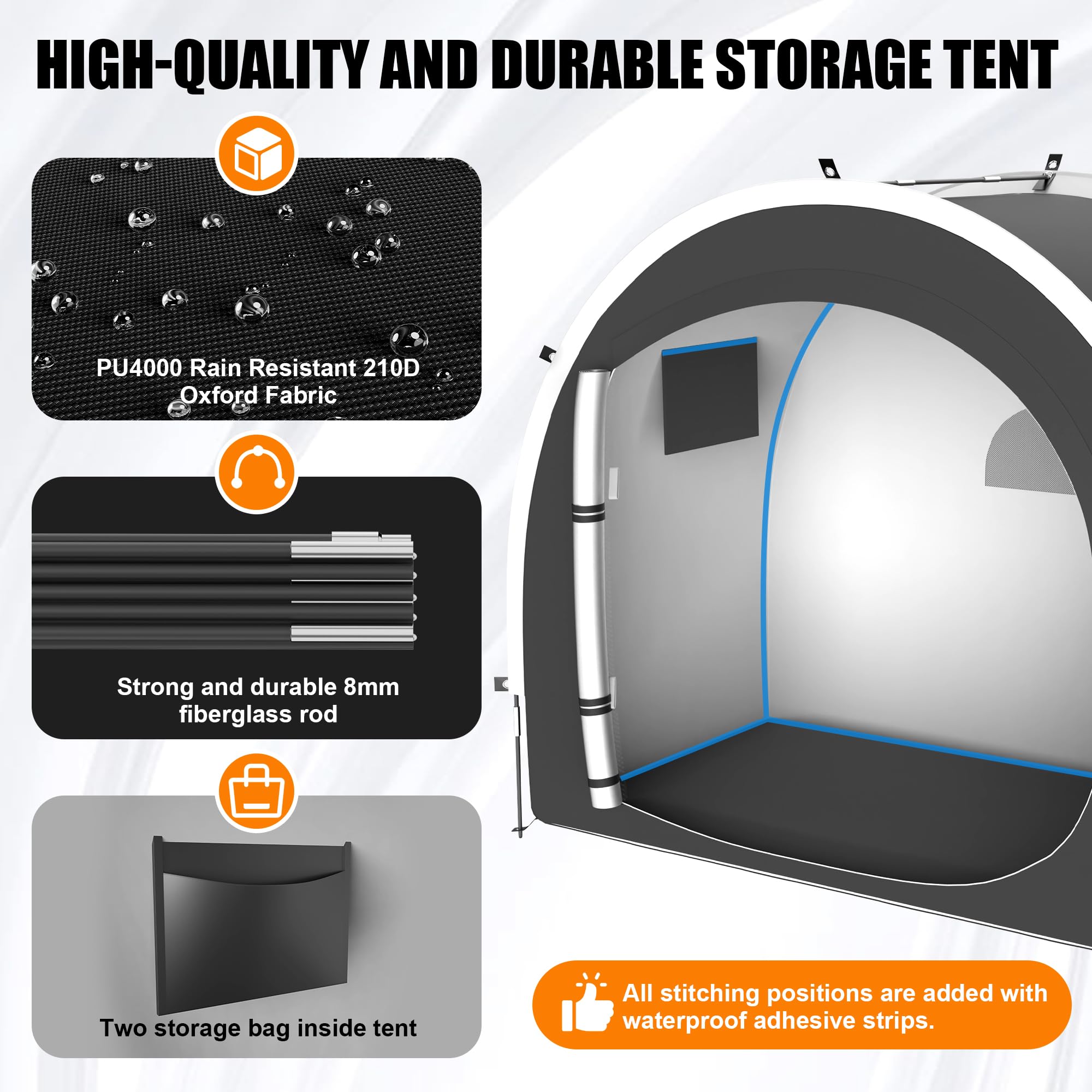 SOFFRIA bike storage area keeps equipment organized and dry