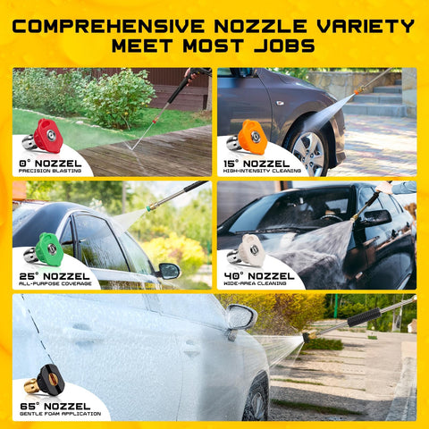 SOFIPE quick connector 1-4 enables easy attachment to most pressure washers.