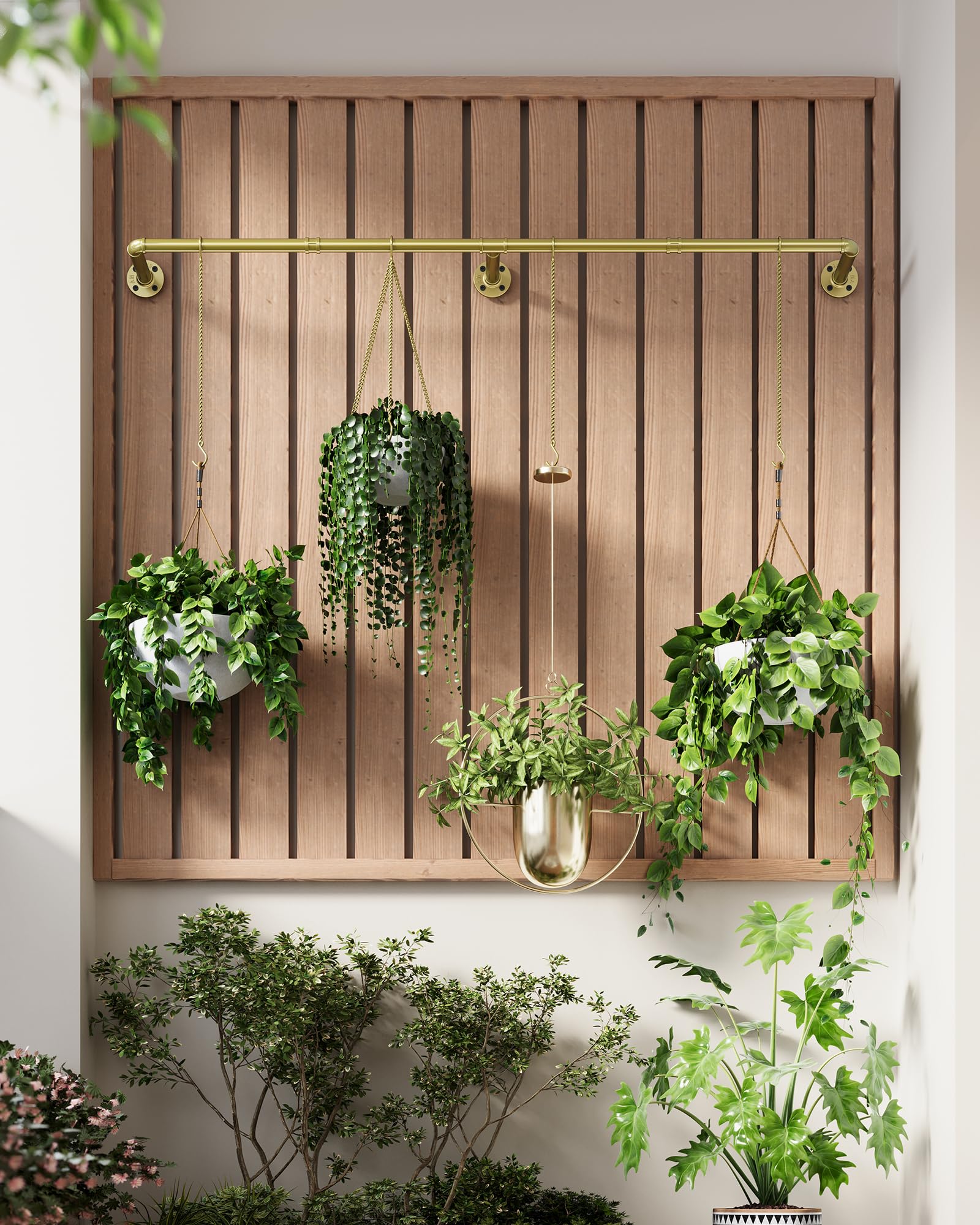 SOFITORG metal hanging bar in gold finish adds durable style