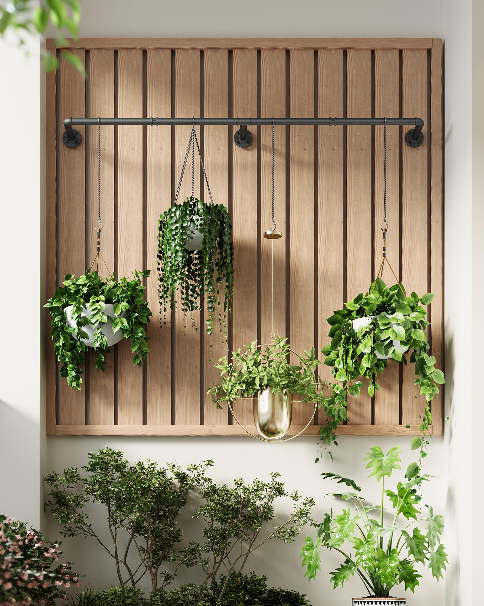 SOFITORG metal hanging bar in black finish suits industrial interiors
