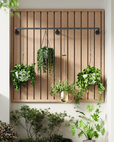 SOFITORG metal hanging bar in black finish suits industrial interiors