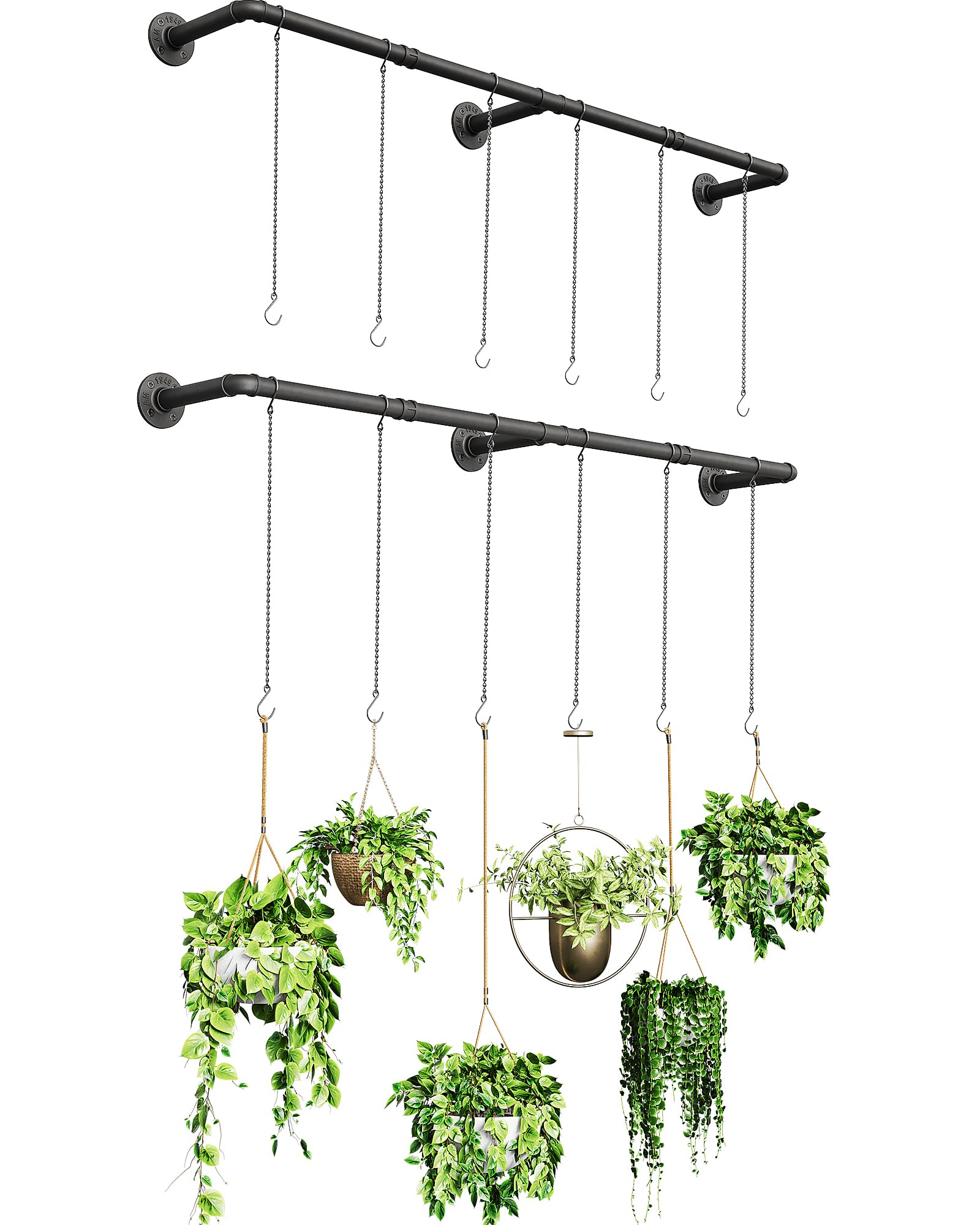 SOFITORG plant hanging rod mounted on wall with hardware for quick setup