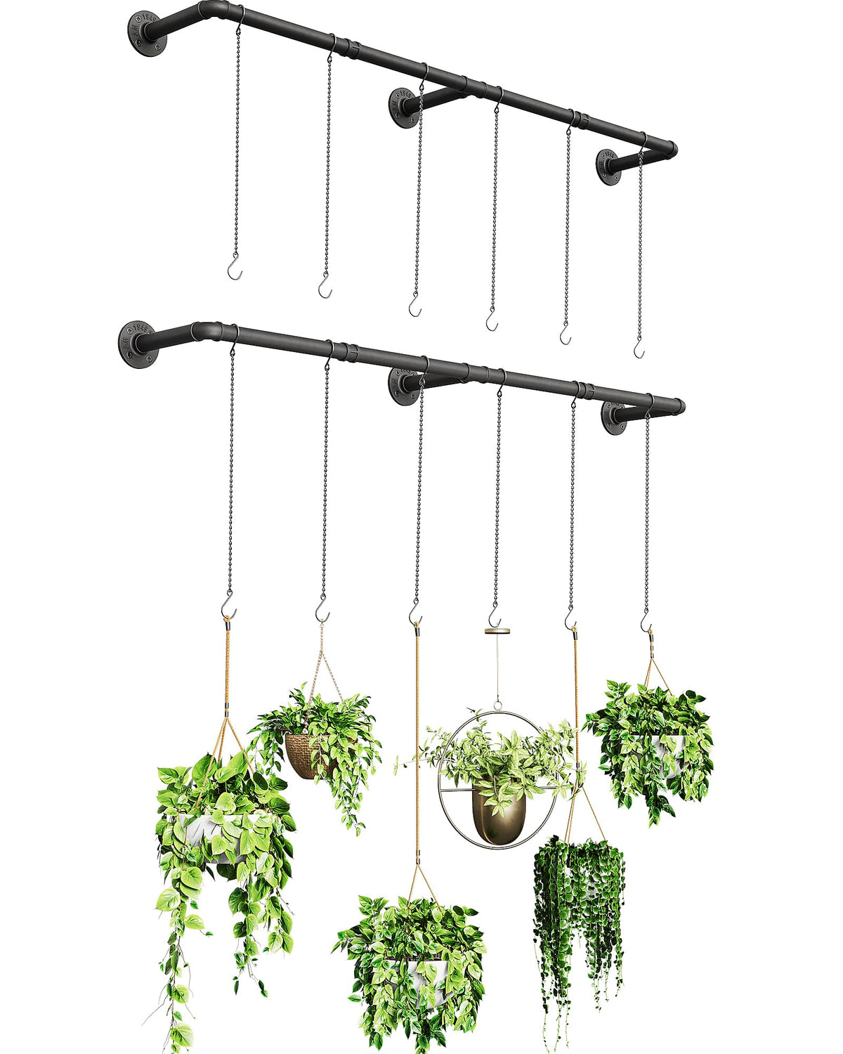 SOFITORG plant hanging rod mounted on wall with hardware for quick setup