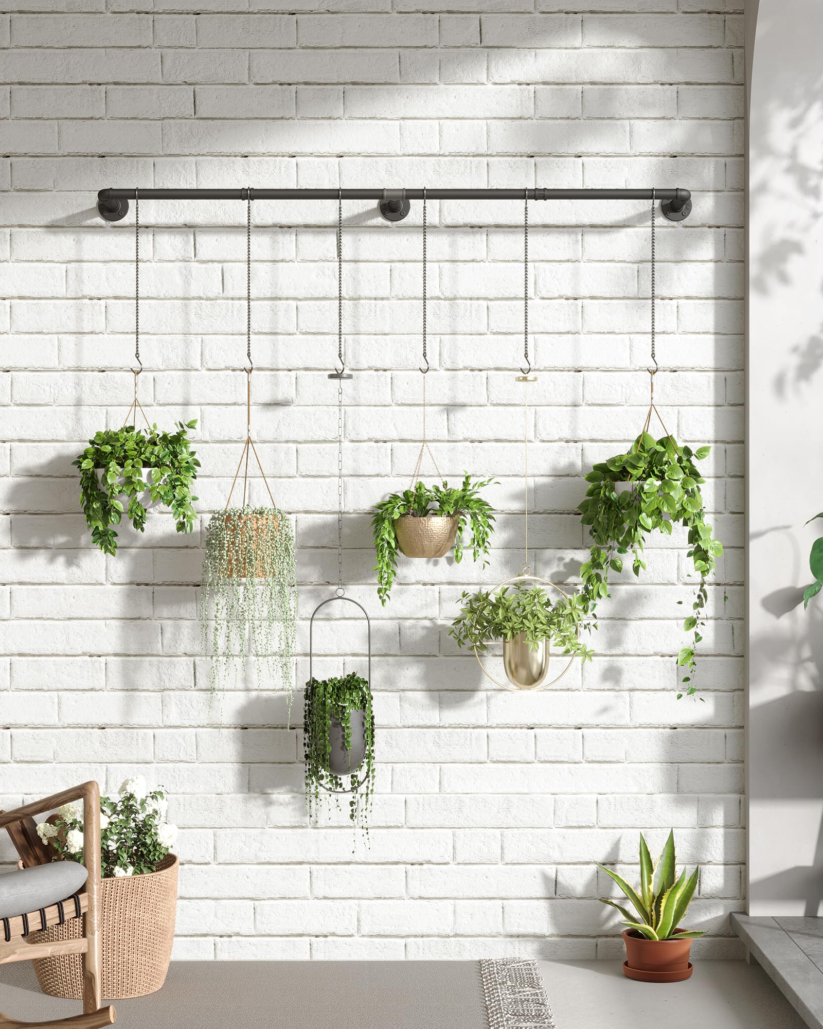 SOFITORG wall-mounted plant bar in a studio setting saves floor space