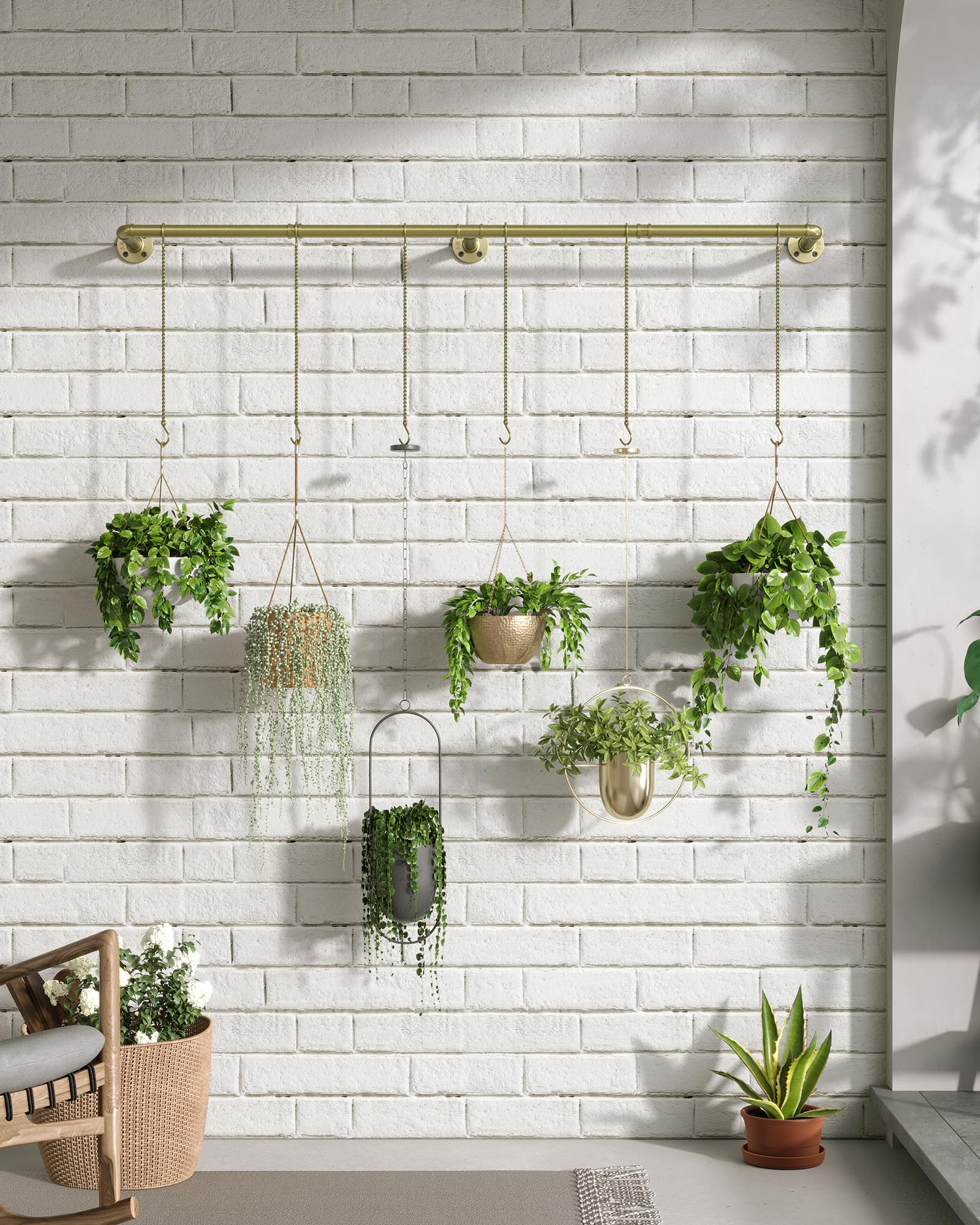 SOFITORG wall-ceiling mount plant hanger installed near window