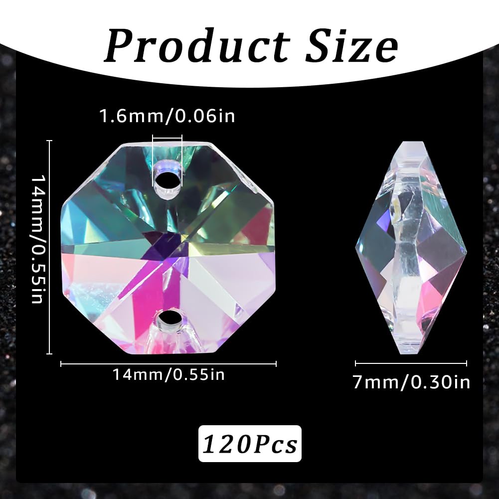 SOFPLATE 14mm dual-hole octagon beads for lamps, curtains, and festive decorations.