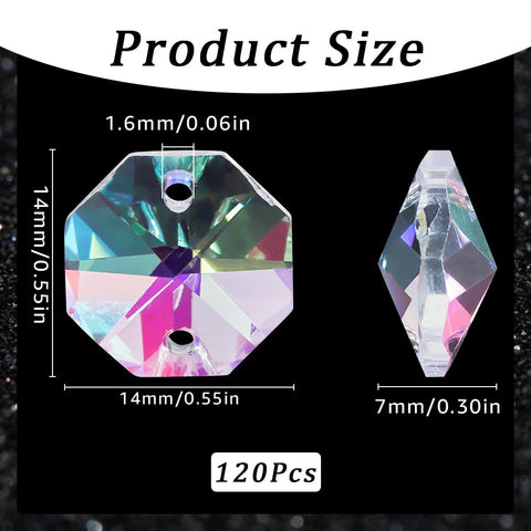 SOFPLATE 14mm dual-hole octagon beads for lamps, curtains, and festive decorations.