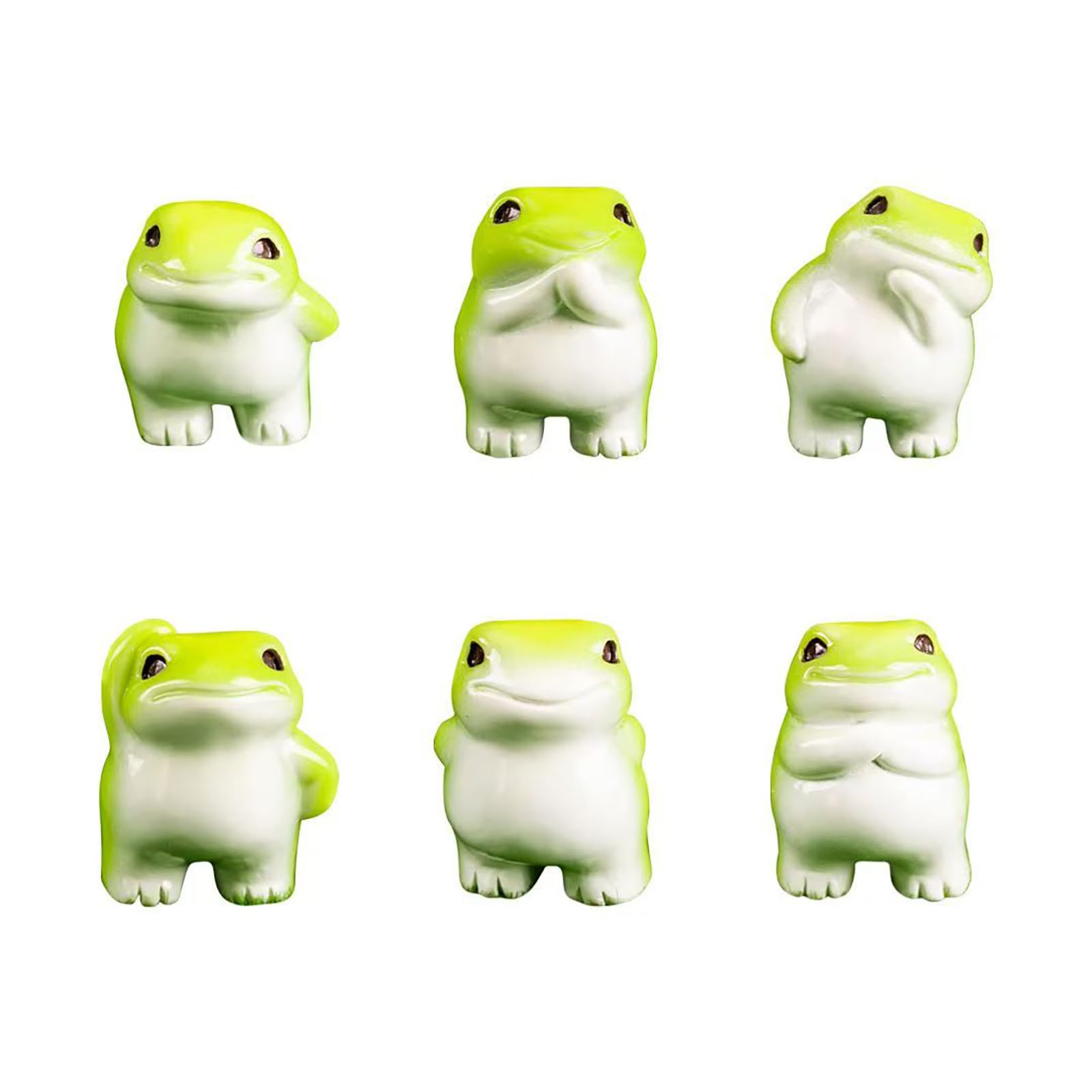 SOFREELIU mini resin frog figurines for desk decor and playful garden accents.