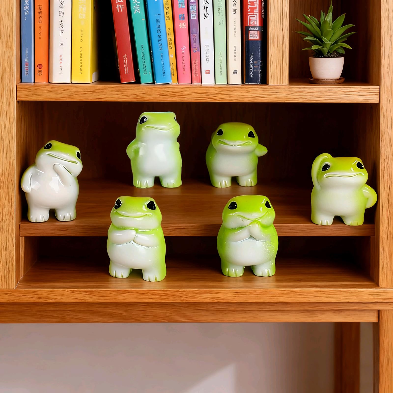 SOFREELIU six-character frog poses offer playful storytelling décor.