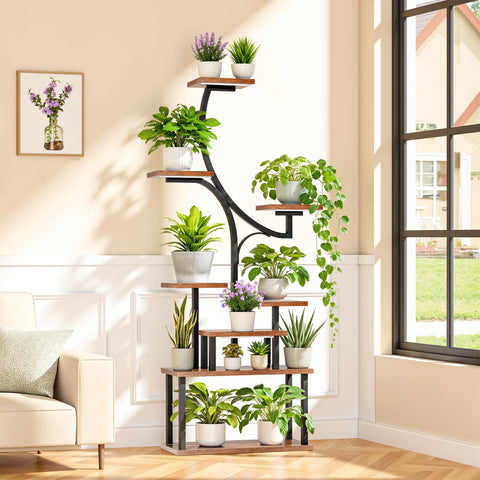 Softeen 63-inch tall shelf showcasing eight tiers for lush display.
