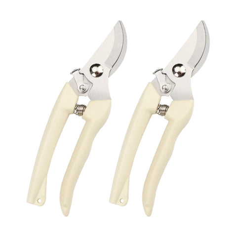 SoftSense garden scissors with curved grip reduce hand fatigue during pruning tasks.