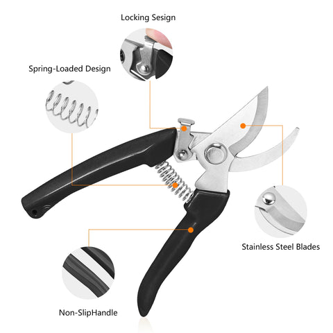 SoftSense garden scissors locking mechanism secured for safe storage