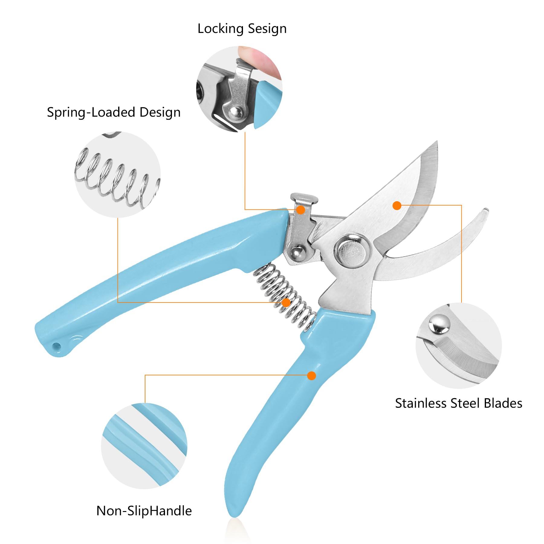 SoftSense pruning shears with quick-lock for safer storage