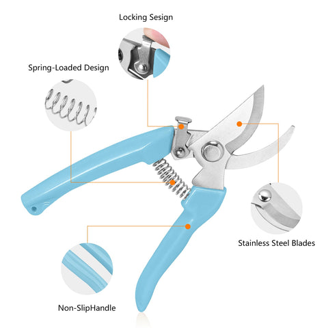 SoftSense pruning shears with quick-lock for safer storage