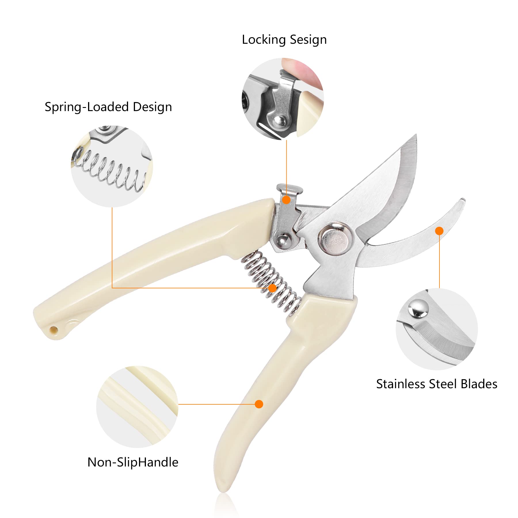 SoftSense stainless-steel blade close-up shows precise cuts for stems.