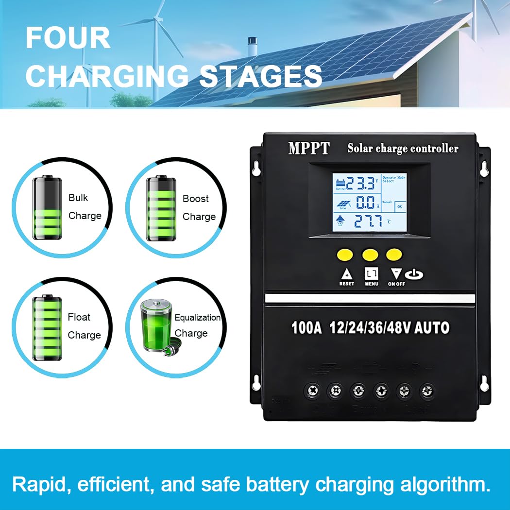SOGTICPS 100A MPPT controller battery compatibility with Sealed GEL Flooded LifePO4