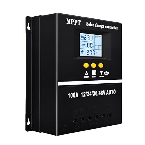 SOGTICPS 100A MPPT controller front view for quick system monitoring