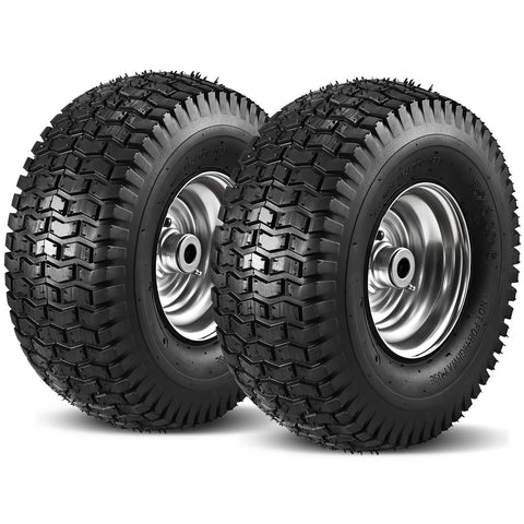 Soiiw 15x6-00-6 front tire with tube for John Deere and Craftsman mowers.