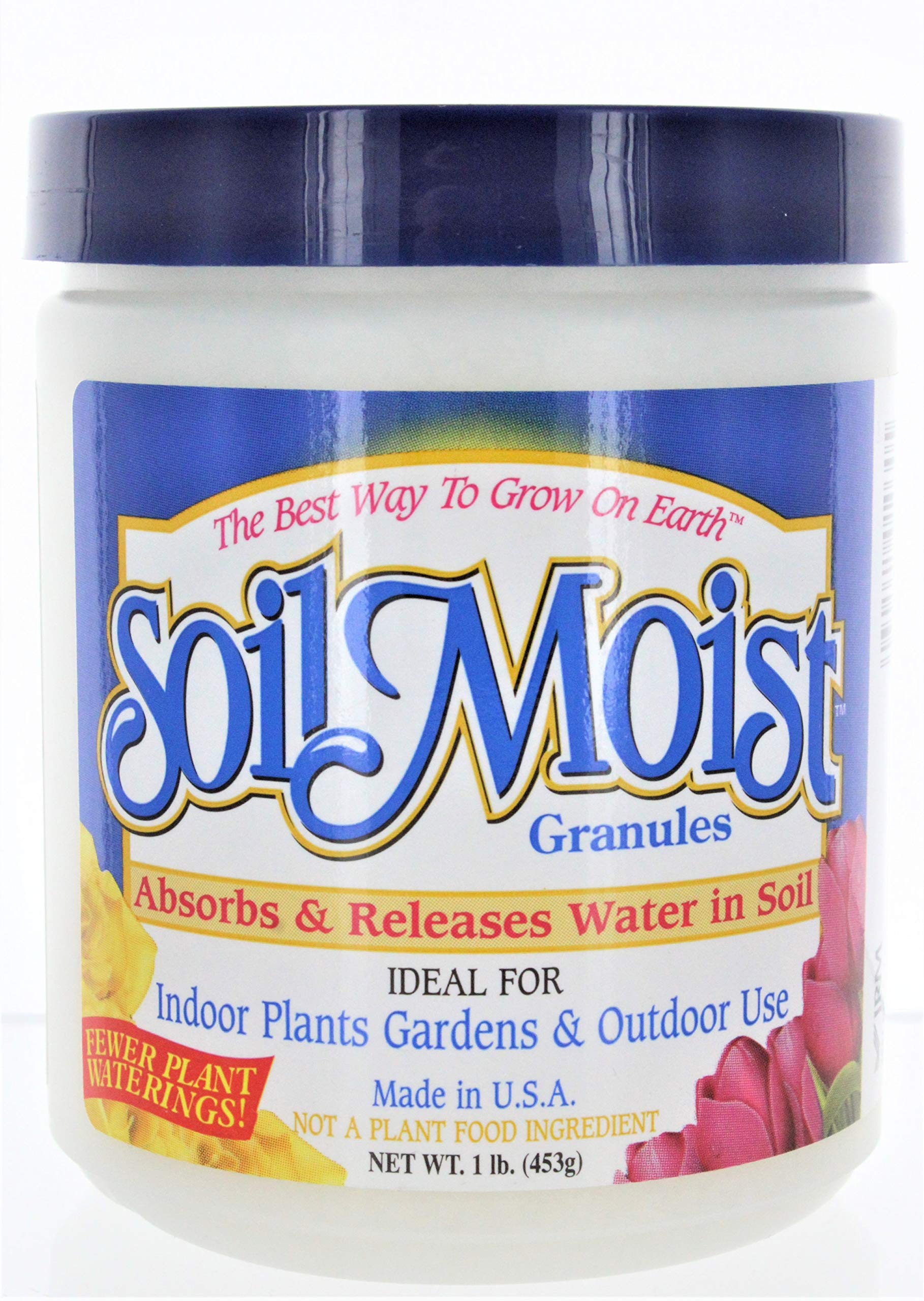 Soil Moist packaging label highlighting soil type and quick application