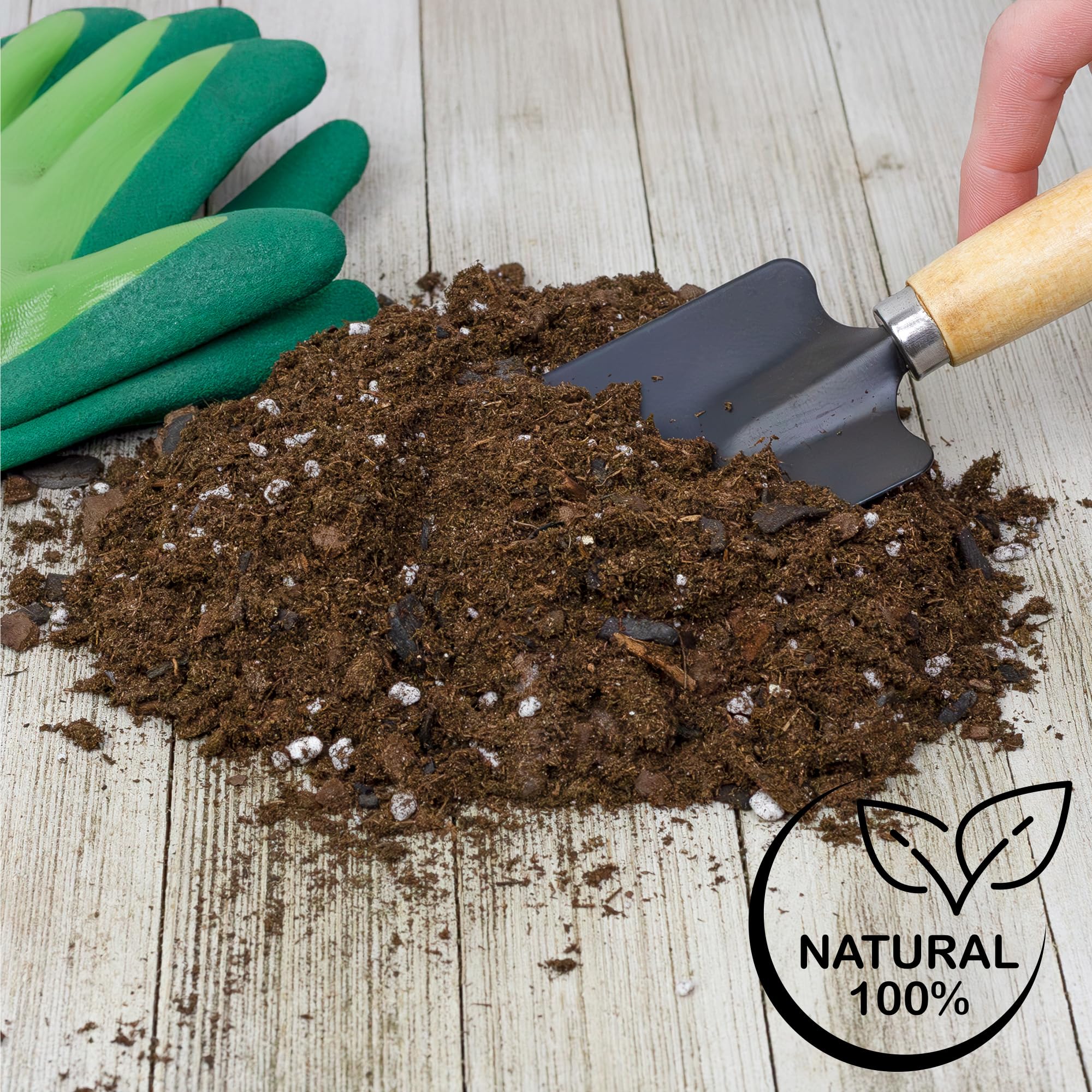 Soil Sunrise 8-quart potting mix for large 12-inch container setups.