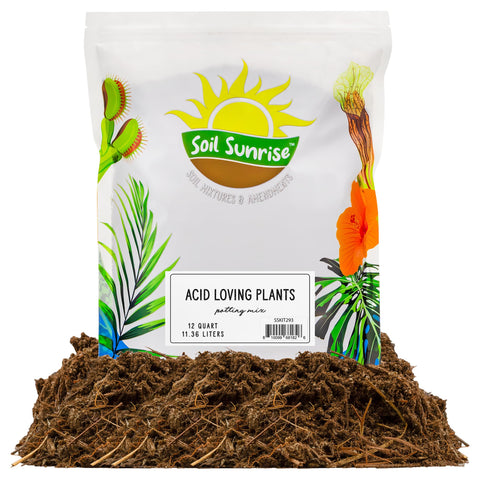 Soil Sunrise acid-loving soil bag front for azaleas and blueberries