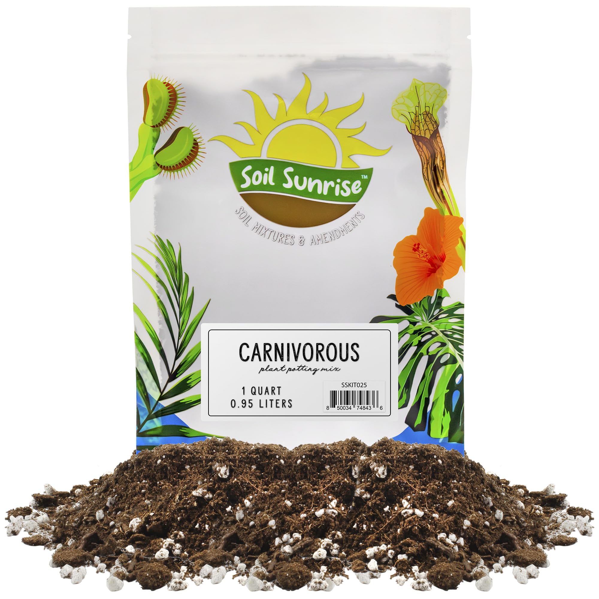 Soil Sunrise carnivorous potting soil in a jar—natural media for thriving plants