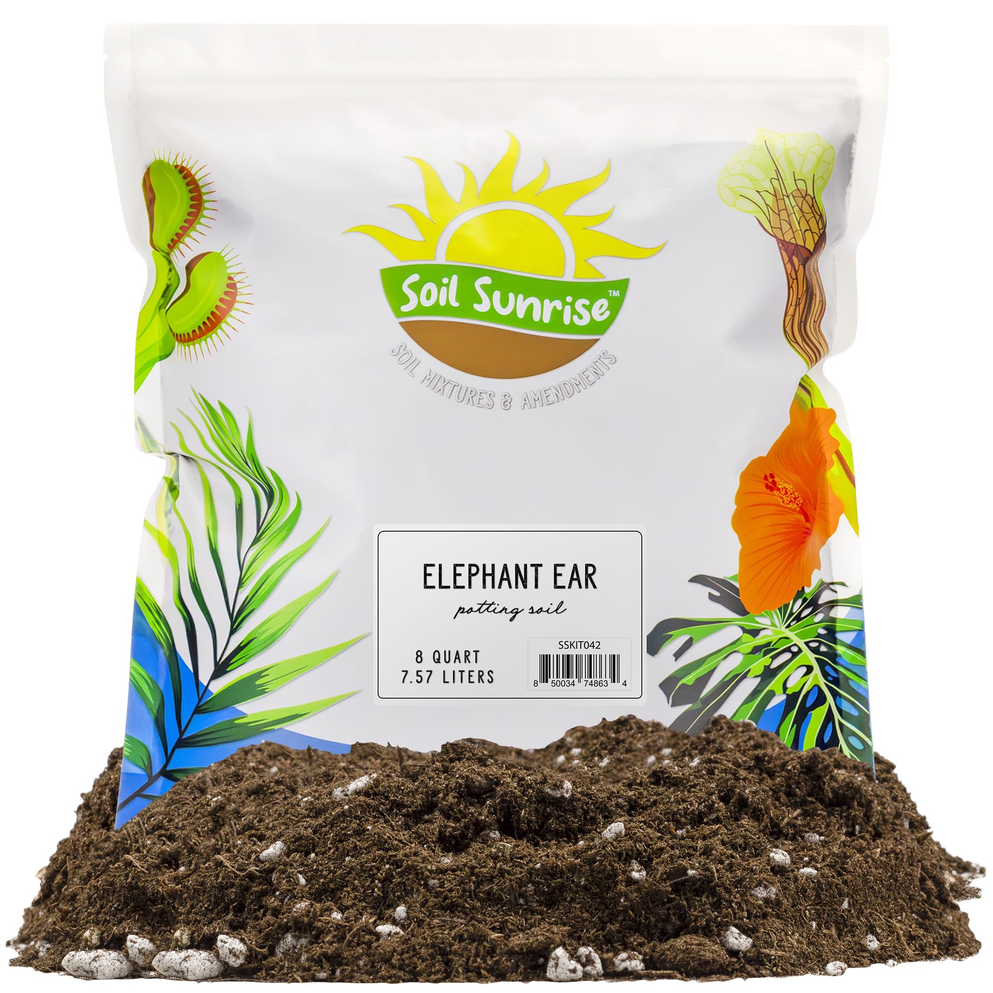 Soil Sunrise elephant ear potting mix in 8-quart bag boosts container-grown Colocasia and Alocasia health