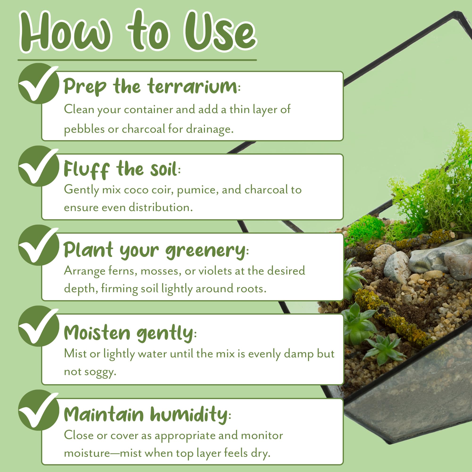 Soil Sunrise fairy garden in container ready-to-use blend for miniature landscapes.