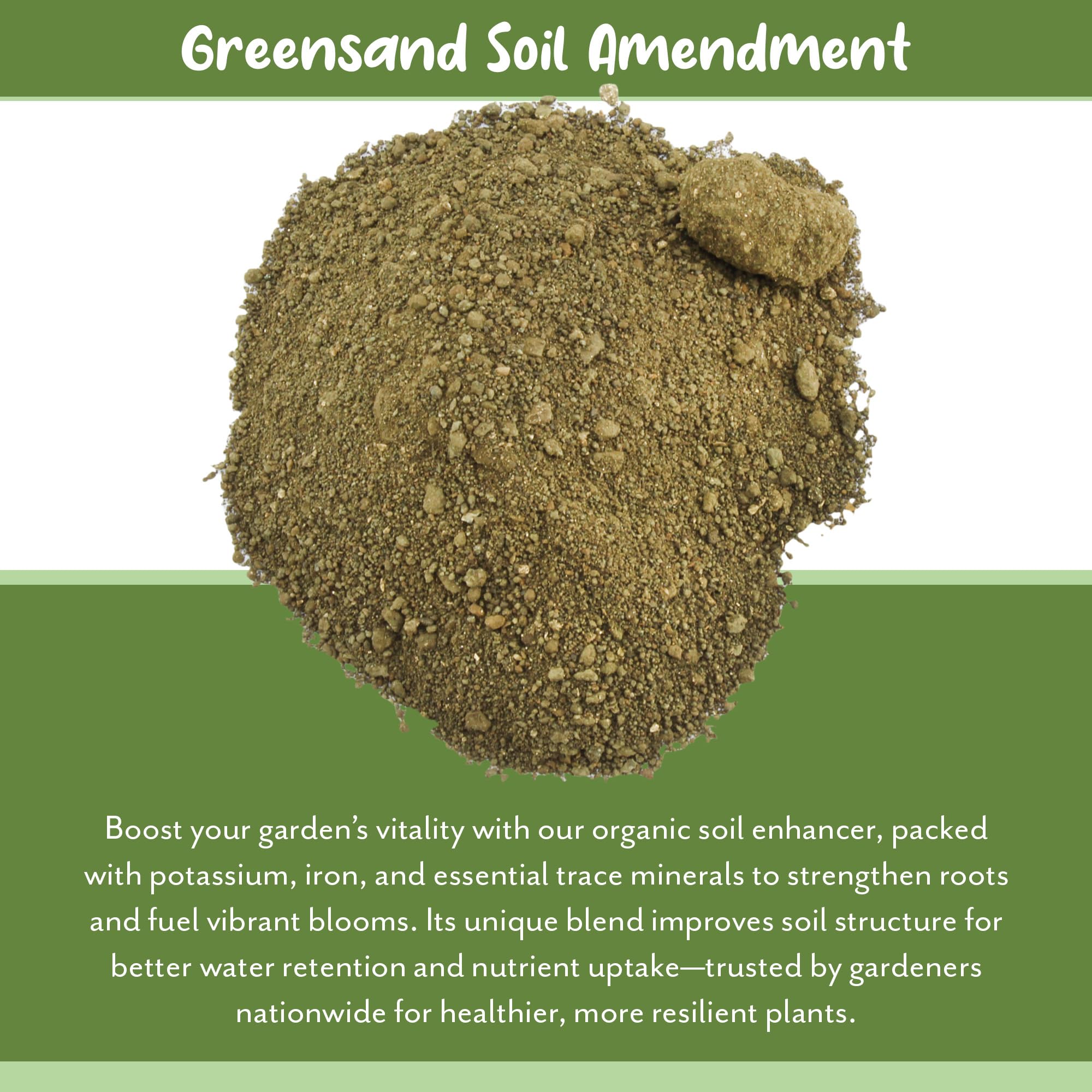 Long-lasting minerals support growth across soil cycles.