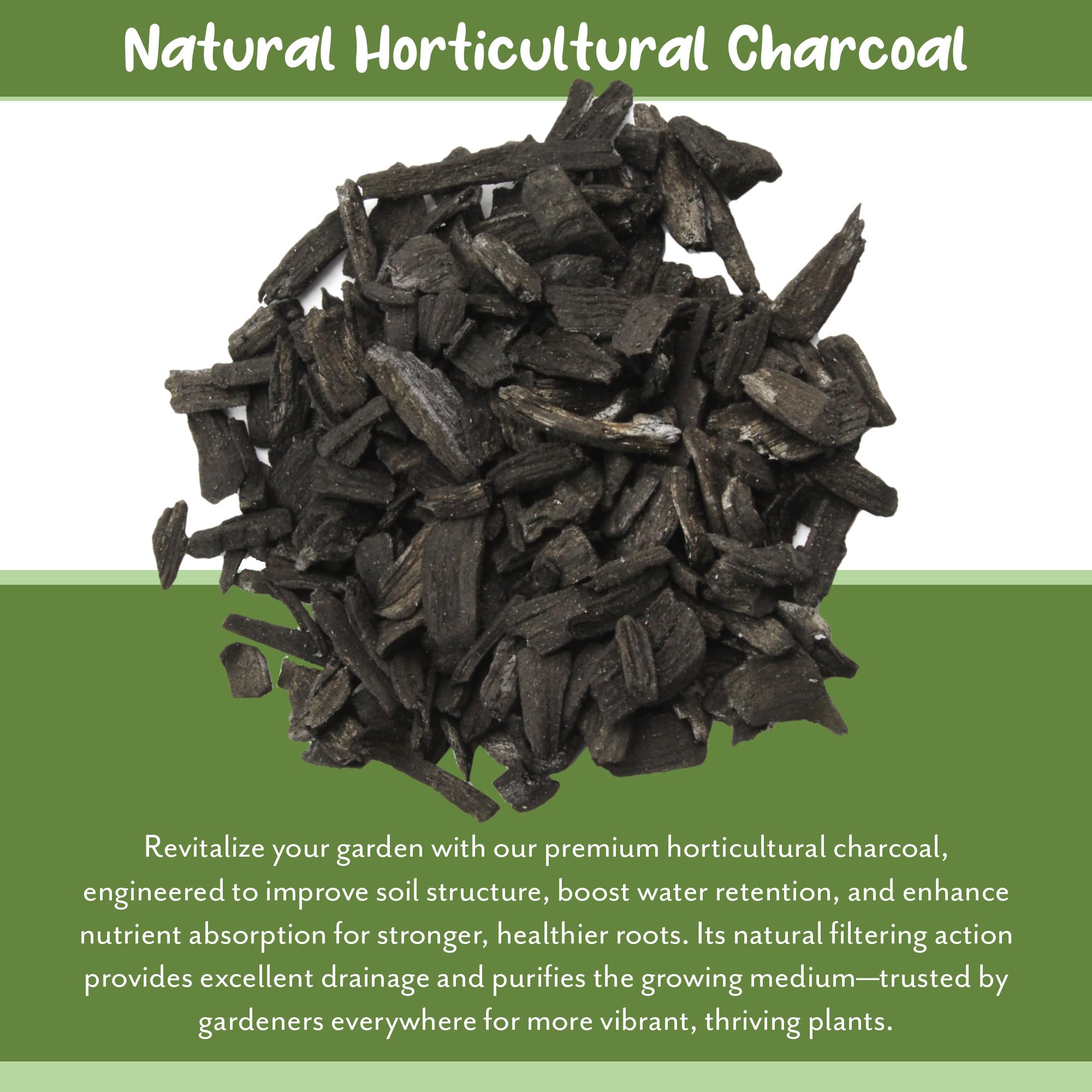 Soil Sunrise charcoal in potting mix supports healthier roots