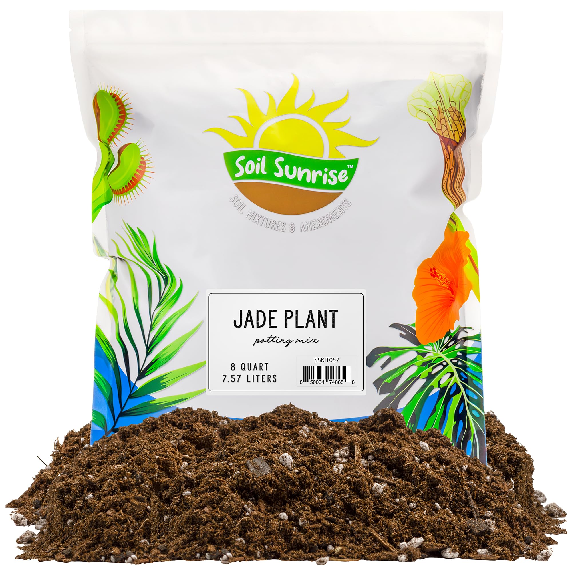 Soil Sunrise Jade Plant Potting Soil Mix 8 Quarts bag front, ideal for jade succulents.