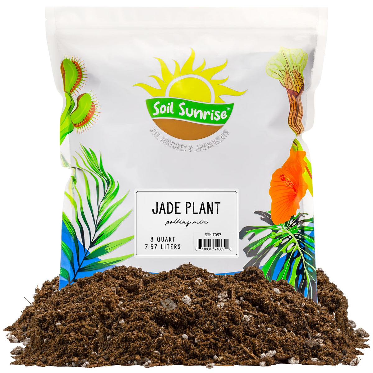 Soil Sunrise Jade Plant Potting Soil Mix 8 Quarts bag front, ideal for jade succulents.